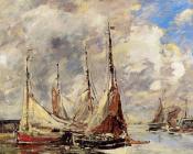 尤金 布丹 : Trouville, the Piers, High Tide